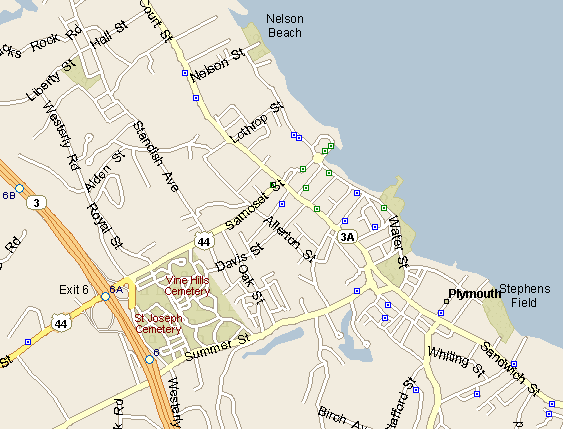 Map of Plymouth Harbor launch points
